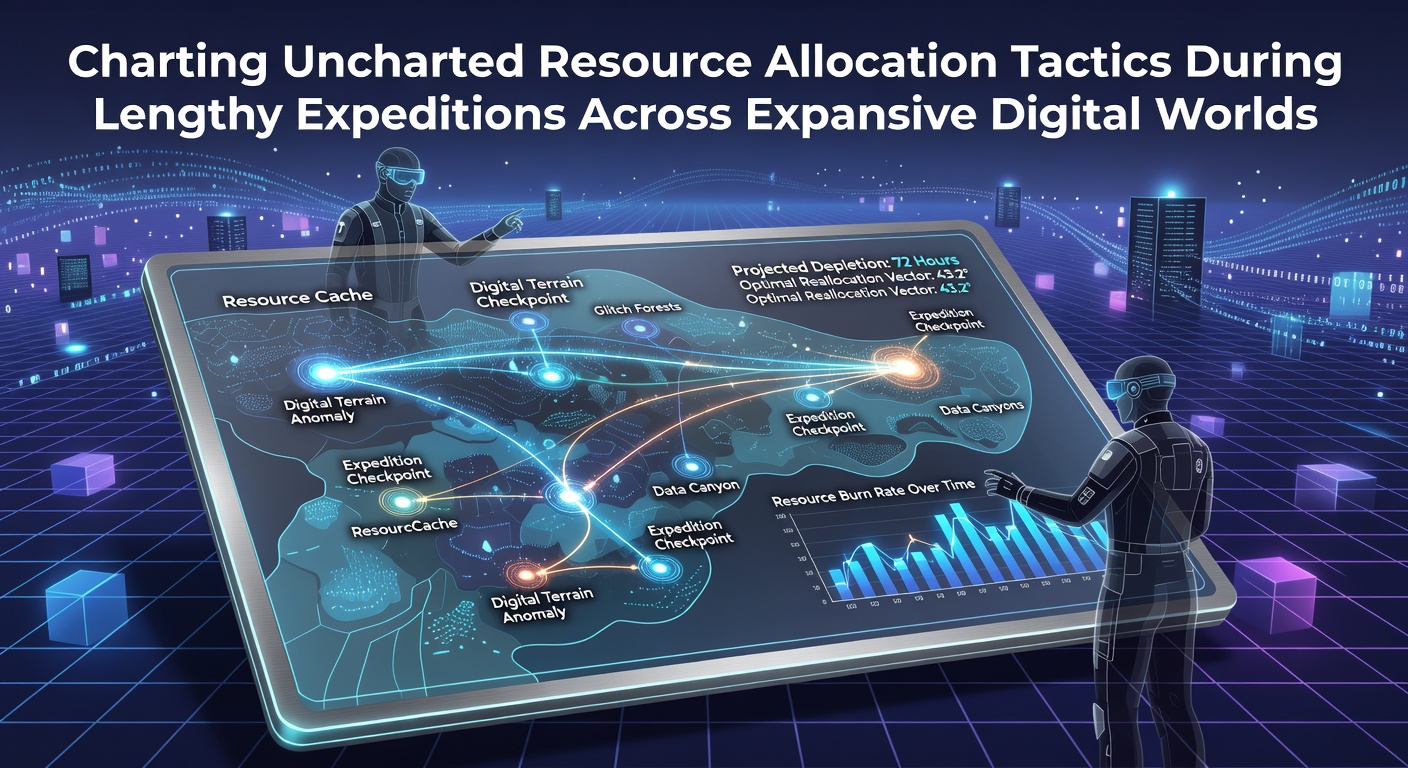 Explorers navigating vast digital landscapes while managing limited supplies and planning extended routes through procedural terrain