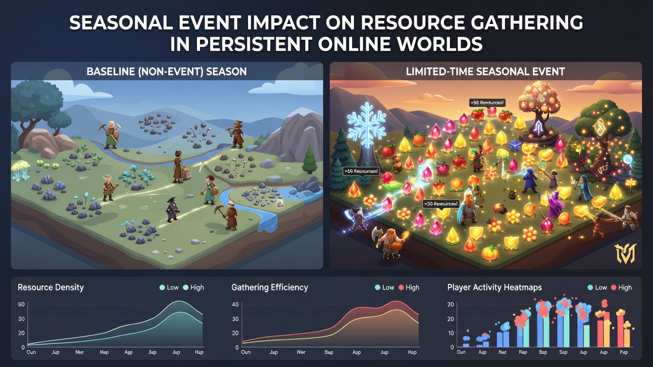 Heatmap overlay showing resource node activity spikes across multiple global server clusters during an August festival period